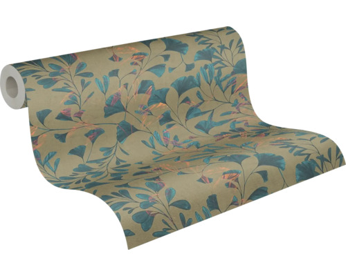 Rol behang met bladerpatroon