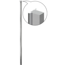 Aluminium paal met detail van het paalprofiel