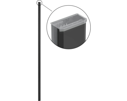 JUNGBORN Wandprofiel Tria mat zwart 210 cm Schuttingpaal met opzetbak