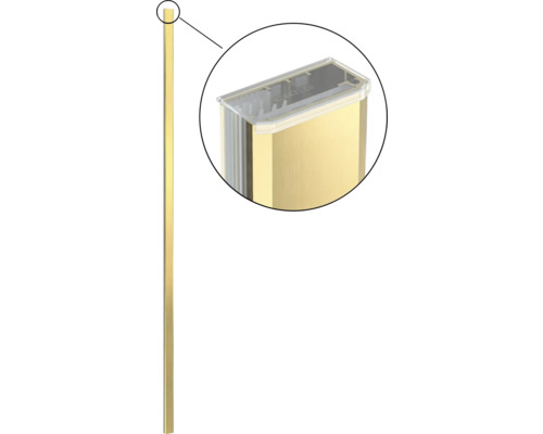 Goudkleurige profielstrip met transparante afdekking