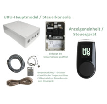 UKU hoofdmodule, bedieningspaneel, weergave-eenheid, regeleenheid, temperatuursensor, deursensor en kabels