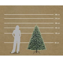 Illustratie van een kunstkerstboom met maatvoering in centimeters