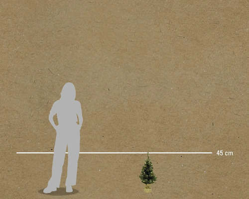 Afbeelding van een kleine kerstboom met een hoogte van 45 centimeter
