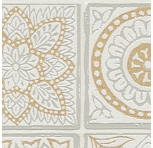 Behang met bloem- en geometrische motieven