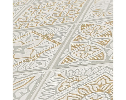 Detailopname van een patroonbehang met bloemmotieven