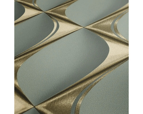 Close-up van een gestructureerd behang met geometrisch patroon