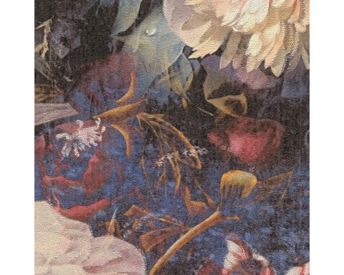 Close-up van een muurschildering met een bloemmotief