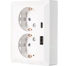 Dubbel stopcontact met USB-aansluitingen
