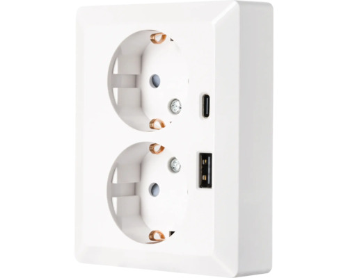 Dubbel stopcontact met USB-aansluitingen