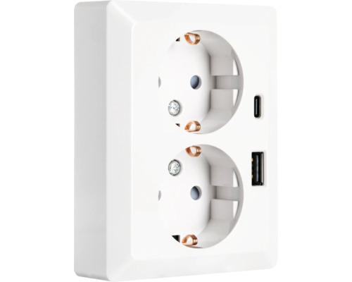 Dubbel stopcontact met USB-aansluitingen