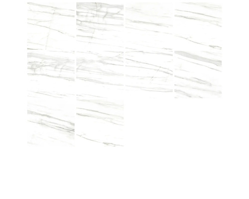 Meerdere witte tegels met marmerlook