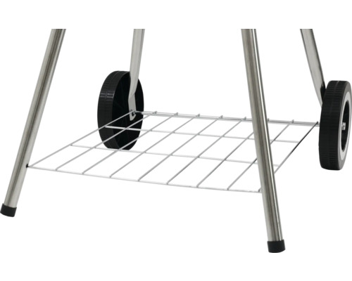 Barbecue met wielen en metalen opbergrooster