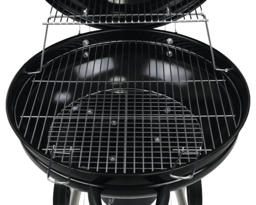 Bolvormige barbecue met grillrooster en houtskoolrooster