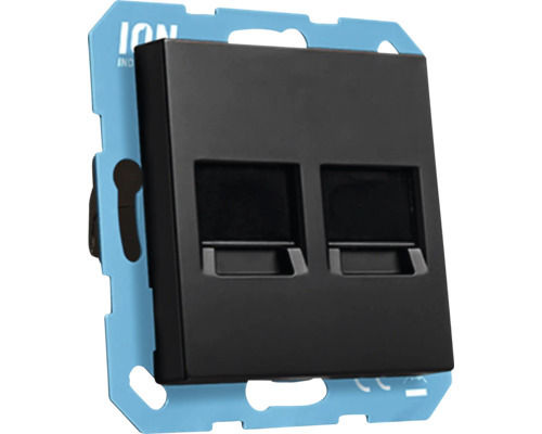 Dubbele databus met blauwe montageplaat