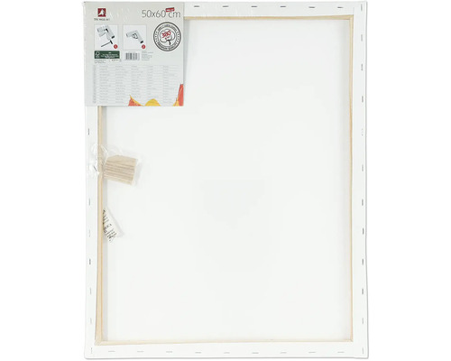 Schildersdoek met afmetingen 50x60 cm, bespannen met canvas van 100 procent katoen