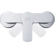 Laufen Logo op een opbouw wastafelkraan