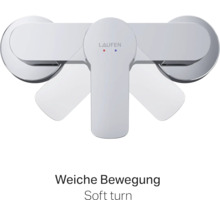 Laufen logo op kraan