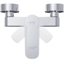 Wastafelkraan voor opbouwmontage met twee handgrepen en Laufen logo