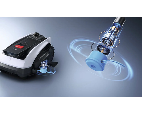 Robotmaaier met afgebeelde motor