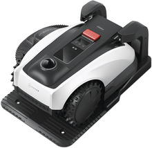 Bovenaanzicht van een robotmaaier