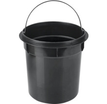 Zwarte emmer met metalen handvat