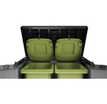 Afvalcontainerbox met twee groene afvalcontainers