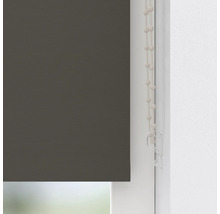 Donkergrijs rolgordijn met kettingbediening voor raamdecoratie