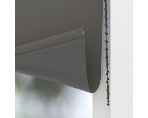 Grijs rolgordijn met kettingbediening voor raamdecoratie