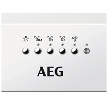 AEG logo en bedieningselementen van een afzuigkap