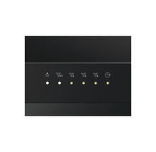 Bedieningspaneel van een afzuigkap met verschillende functie-indicatoren