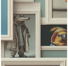 Behang met dierenmotieven in fotolijsten