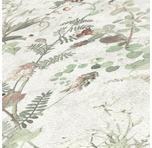 Close-up van een behang met plantenpatroon