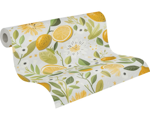 Behangrol met citroenmotief