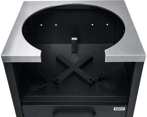 Tenneker grilltafel met roestvrijstalen oppervlak en interieur voor grillaccessoires