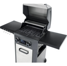 Gasbarbecue met twee zijplanken en open deksel