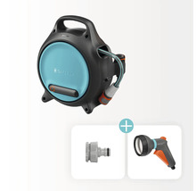 Gardena wandslangenbox met tuinslang, koppeling en spuitmond