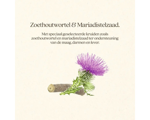Zoethoutwortel en mariadistelzaad.