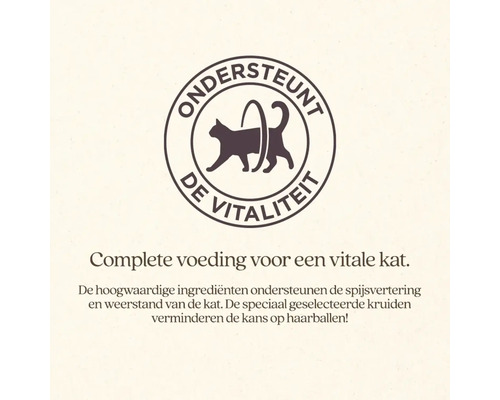 Ondersteunt de vitaliteit van de kat.