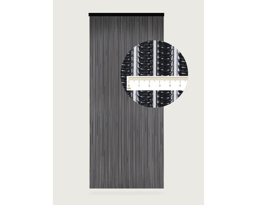 Gordijn van kunststof lamellen met centimeteraanduiding