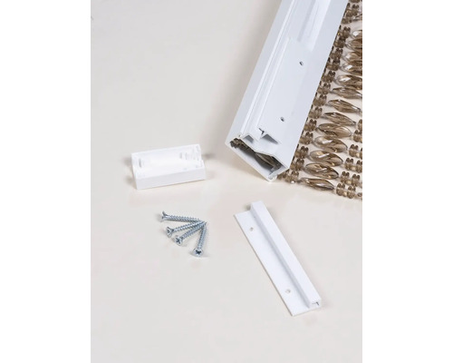 Gordijnrail met accessoires en schroeven