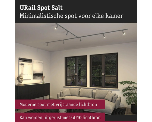 URail Spot Salt verlichtingssysteem in de woonkamer