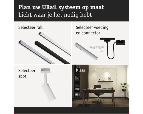 Plan uw URail systeem op maat: Licht waar je het nodig hebt.