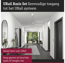 Urail basisset in een hal met Urail systeem voor verlichting.
