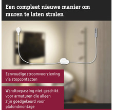 Witte stekker met witte kabel en schakelaar voor lampen