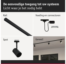 Onderdelen voor een railsysteem voor verlichting