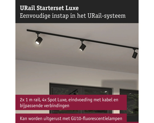 URail Starterset Luxe met twee rails en vier spots