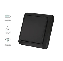 Zwarte, draadloze lichtschakelaar