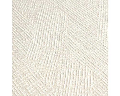 Close-up van een wit structuurbehang met geometrisch patroon