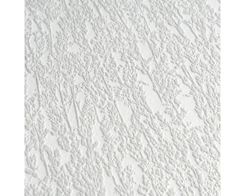 Wit structuurbehang met bloemmotief