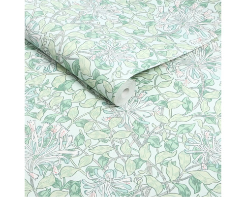 Behangrol met bloem- en bladmotief